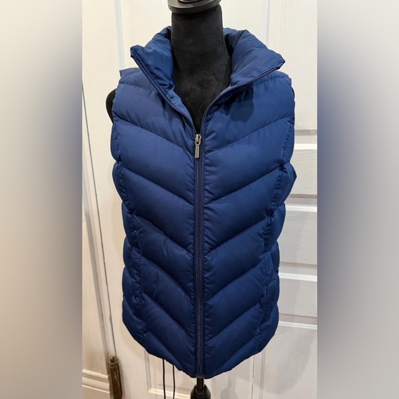 Lands' End Jackets & Blazers - Lands End Down Feather Women’s Puffer Vest Navy Sz S 6-8 Rn62830 Full Zip